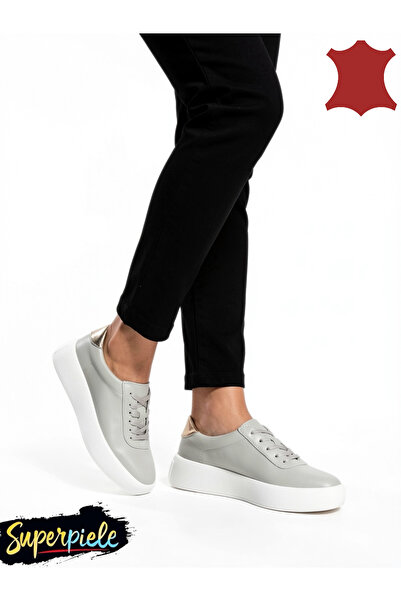 ANGEL BLUE Women's sneakers made of genuine leather with thick soles