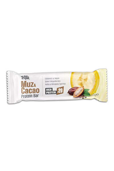 Muz ve Kakao Aromalı Protein Bar 45 g | Protein İçeren Atıştırmalık ve Sporcu Barı | 1 Adet