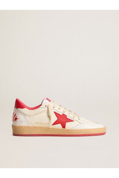 Golden حذاء جوس بول ستار يونغ من جلد النابا مع نجمة حمراء من الجلد