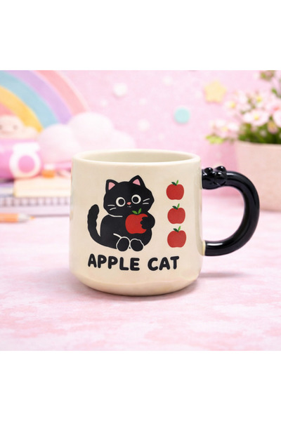 hediyeconcepti Cute Cat Printed Ceramic Mug Cup Coffee Cup Kawaii Design Gift...