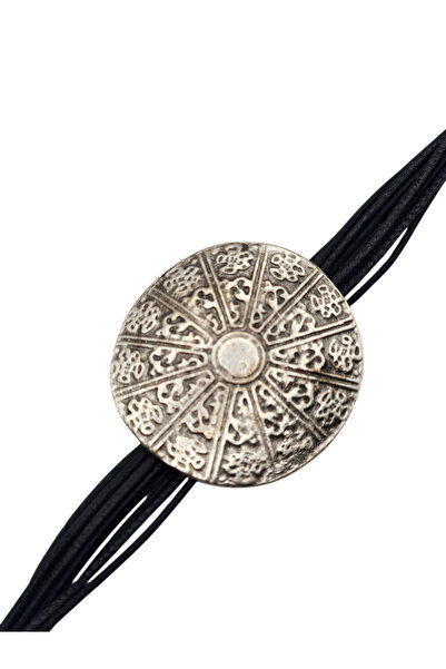 ARBABAG&ACCESSORY Zamak Metal (0 Nickel) Vintage-Gothic Adjustable Leather Bracelet
