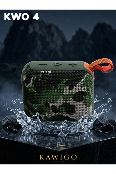 kawigo KWO 4 Taşınabilir Suya Dayanıklı Haki Bluetooth Hoparlör Kablosuz Hopa...