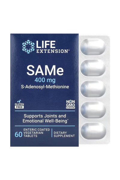 Life Extension SAMe Methionine Brain & Cognitive Bone Joint & Cartilage 400 m...
