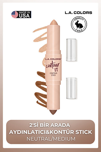 L.A Colors Duo Stick Contour & Glow - 2'Si Bir Arada Aydınlatıcı&Kontür Stick...