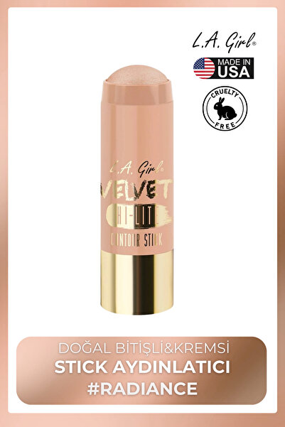 L.A. Girl Velvet Contour Stick – Doğal Bitişli &Kremsi Stick Aydınlatıcı Hi-L...