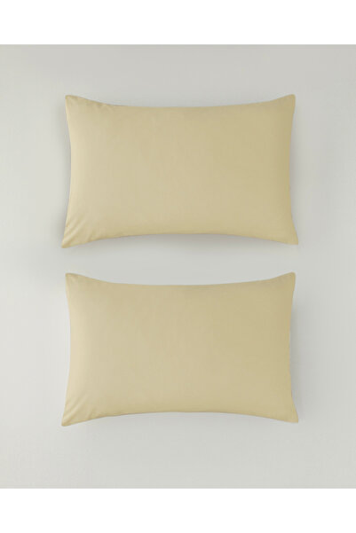 English Home Novella Premium Soft Cotton 2'li Yastık Kılıfı 50x70 cm Açık Sarı