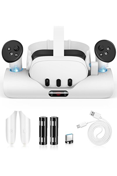 Arabest Fast Charging Dock for Meta Quest 3, Magnetic Station with LED Indica...