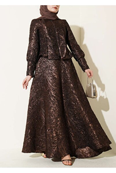Burcia Embossed Pattern Jacquard Skirt Suit