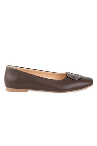 Pegia Women's Buckle Leather Ballerinas Dg6010