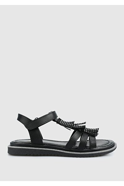 Kiddo Sandale plate pentru fete negre