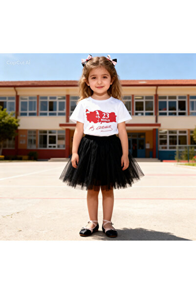 Lunas tekstil Тениска с щампа и релефен надпис  "23 април " за Национален пра...