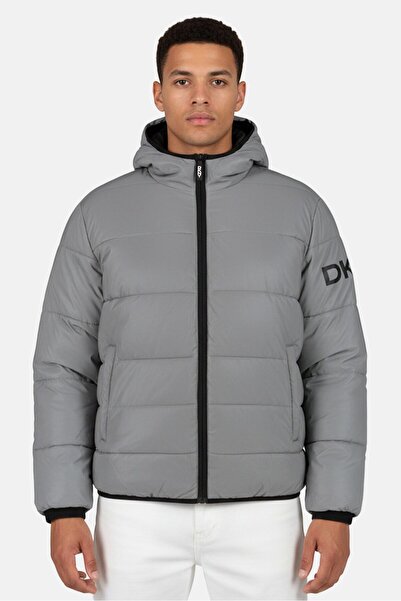 Dkny Men Big And Tall Brand Logo Puffer Jacket, Grey