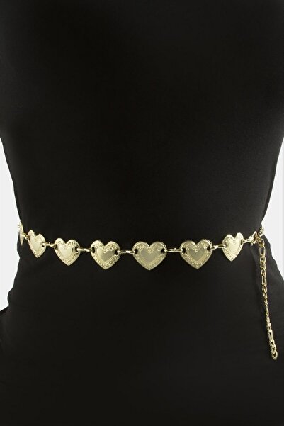ZERO LAND حزام سلسلة معدنية على شكل قلب من NRZSNT (81323) - أصفر