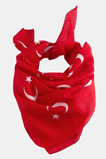 ZERO LAND Nrzsnt Moon and Star Patterned (81751) Bandana 50X50-Red