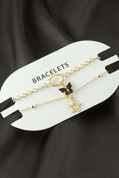 ZERO LAND Nrzsnt 2 Pieces Butterfly Star Tr Chain Bracelet (80417) - Yellow