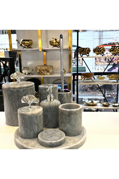 Belle Vie Premium Seven-Piece Opium Gray Marble Bathroom Set