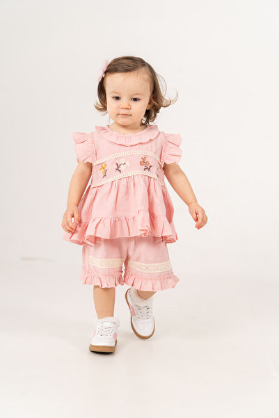 JNF kids Baby Girl Summer Clothes with Embroidered Front, Modal Fabric, Comfo...