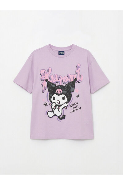 LC Waikiki Kuromi Printed Crew Neck Girls' T-Shirt