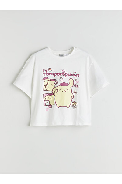 LC Waikiki Tricou de fete cu guler rotund și imprimeu Pompompurin