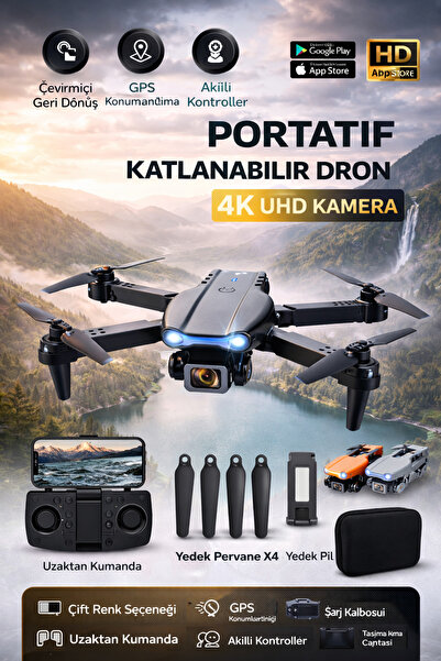 HMO Store UHD Kameralı Drone | Wi-Fi Bağlantı | Katlanabilir Yapı | 10-12 dk ...
