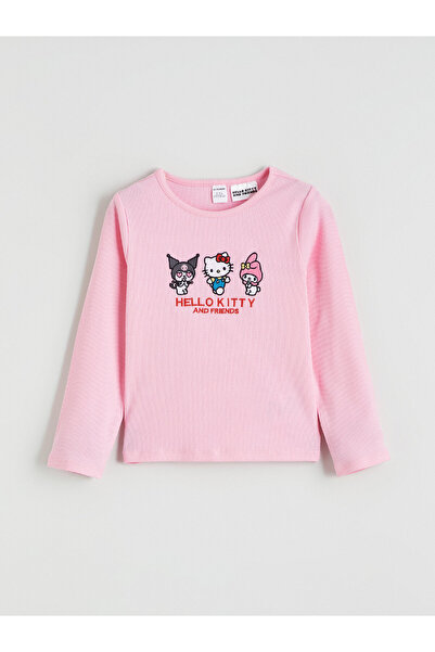 LC Waikiki Tricou de fete cu mânecă lungă brodat Hello Kitty