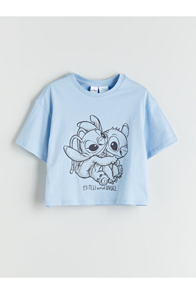 LC Waikiki Tricou de fete imprimat cu Stitch și Angel