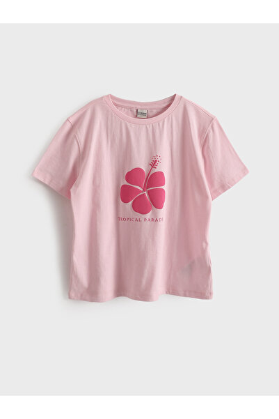 LC Waikiki Tricou de fete cu guler rotund și imprimeu