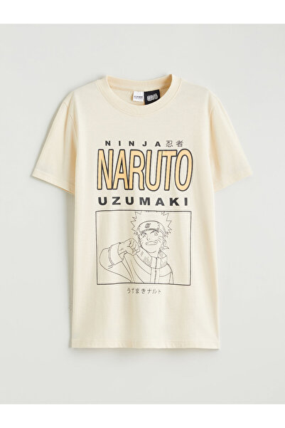 LC Waikiki Tricou de băieți cu guler rotund și imprimeu Naruto