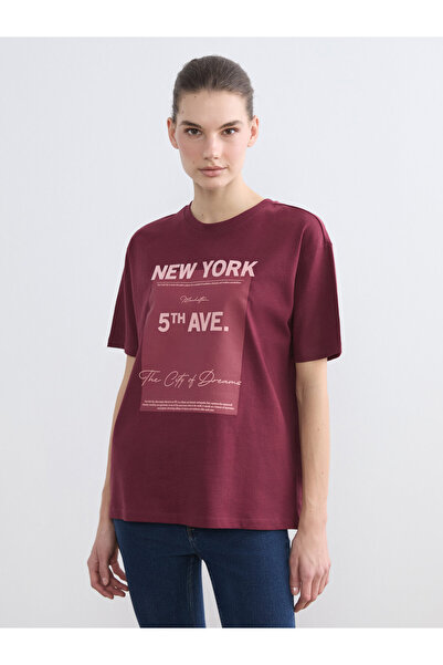 LC Waikiki Tricou de damă supradimensionat cu imprimeu New York