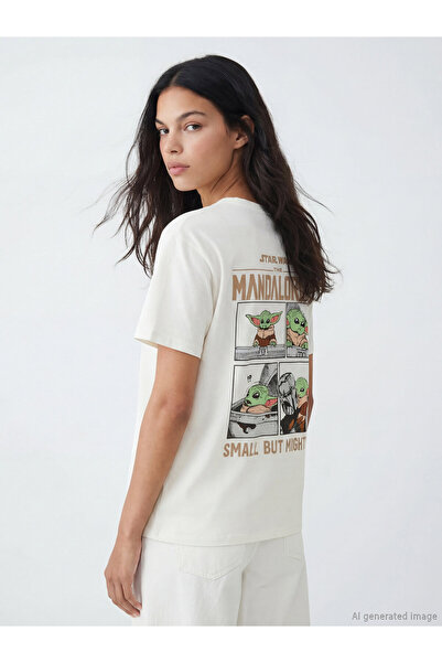 LC Waikiki Tricou de damă cu guler rotund, imprimat cu The Mandalorian