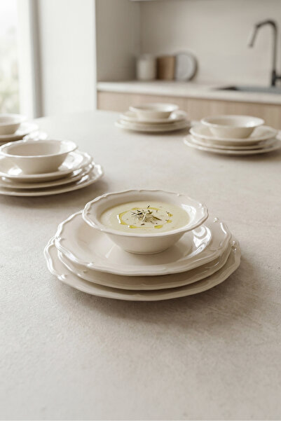 Güral Porselen Tenedos 24 Parça Yemek Takımı Sade