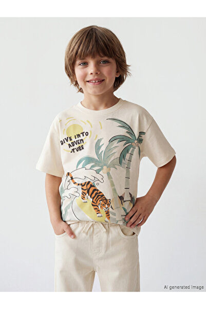 LC Waikiki Tricou din jerseu imprimat pentru băieți