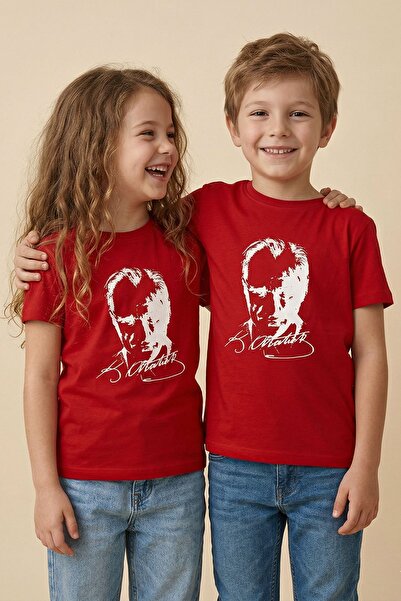 ZUZUNGA Μπλουζάκι με στάμπα Ατατούρκ σε κόκκινο χρώμα