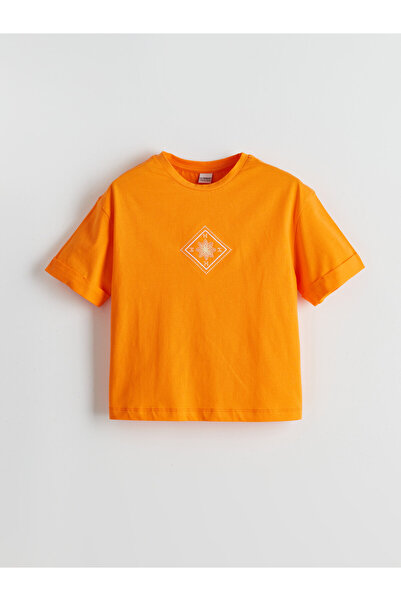 LC Waikiki Tricou de fete cu guler rotund, mânecă scurtă, imprimat