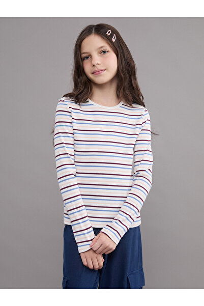 LC Waikiki Tricou de fete cu guler rotund și dungi