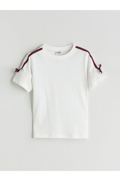 LC Waikiki Tricou de fete cu guler rotund și detaliu fundă