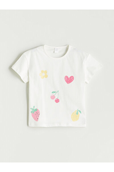 LC Waikiki Crew Neck Printed Jersey Girls' T-Shirt