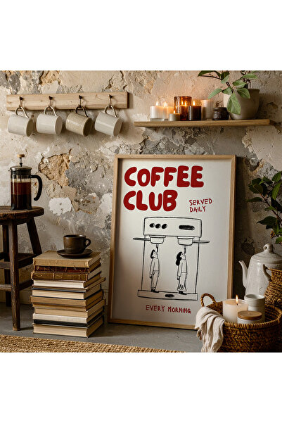 Creatick Design Kahve Köşesi Dekoratif Ahşap Çerçeveli Tablo Kahve Kafe Mutfa...