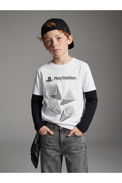 LC Waikiki Тениска за момчета с кръгло деколте и принт PlayStation