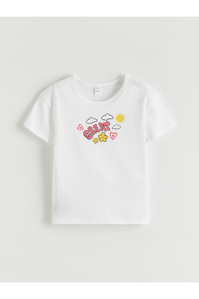 LC Waikiki Tricou de fete cu guler rotund și imprimeu