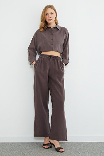 Fulla Moda Pantaloni Palazzo cu buzunar elastic în talie