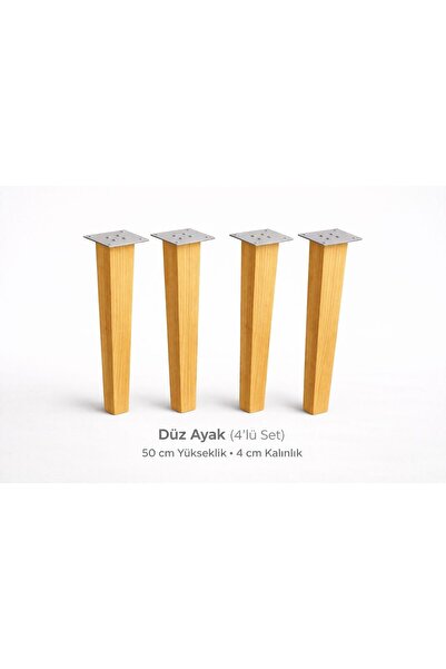 KV AHŞAP Ahşap Ham Sehpa Ayağı 50 cm