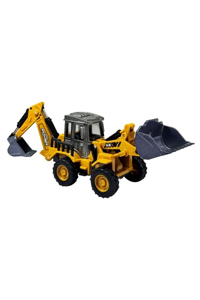 MJ TOYS Diecast Oyuncak Metal İnşaat Araçları Çift Taraflı Dozer Kepçe Sürtme...
