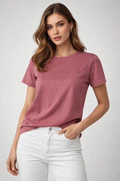 Rich Women's Viscose Emblem Short Sleeve Crew Neck T-Shirt