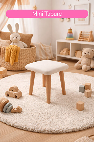 ROZİTOYS Ahşap Çocuklar İçin Makyaj Masası Taburesi 5967