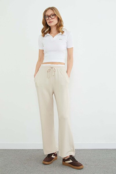 Fulla Moda Pantaloni din modal cu buzunare și garnitură la talie