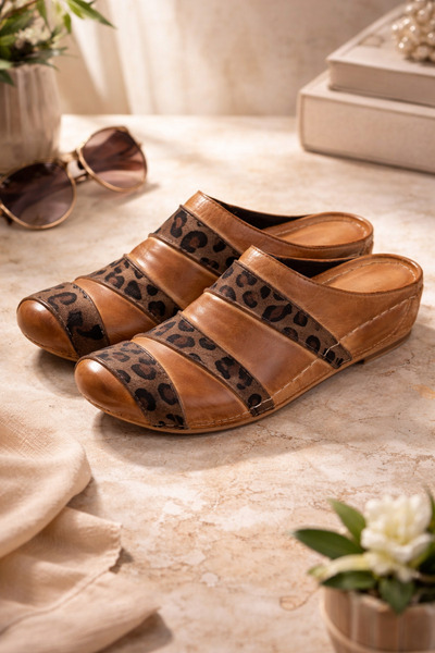 İNZE AYAKKABI Genuine Leather Slippers Model Name: Venia