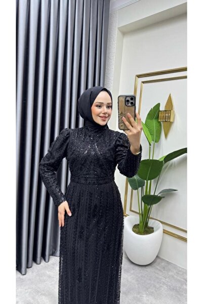 Kalemen Moda Taş İşlemeli Kalem Abiye 6620 Siyah