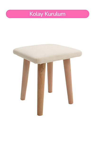ROZİTOYS Çocuklar İçin Ahşap Makyaj Masası Taburesi 5967
