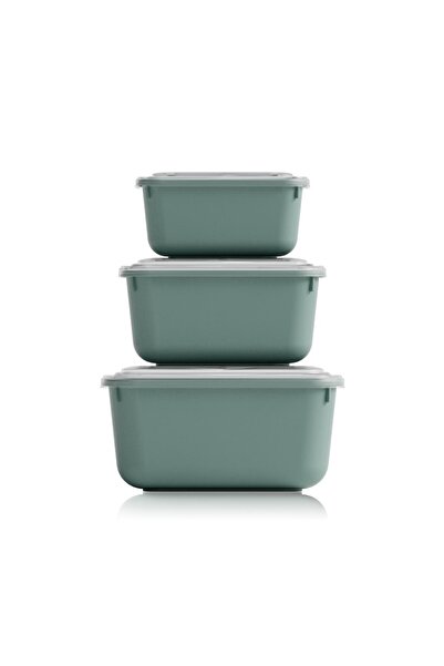 Soft Chef Green Unisex Elegant Rectangular Smooth Lid Set Rectangular Model C...
